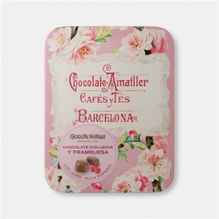 Praliny z Nadzieniem Malinowym w Puszce – Chocolate Amatller (72g)